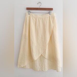 pact Organic Cotton Butter Yellow Midi Wrap Skirt - Large